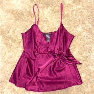 Magenta satin blouse
